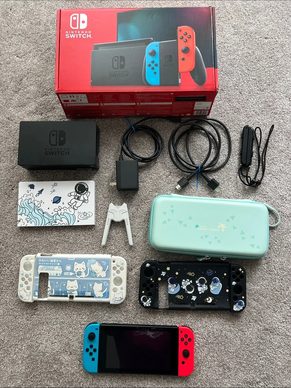 Nintendo Switch with Neon Blue & Neon Red Joy-con